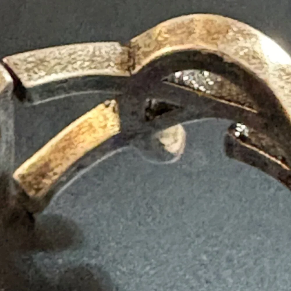 YSL Saint Laurent Cassandre Twisted Metal Ring Oxidized Silver Made In Italy 6 - Picture 9 of 10